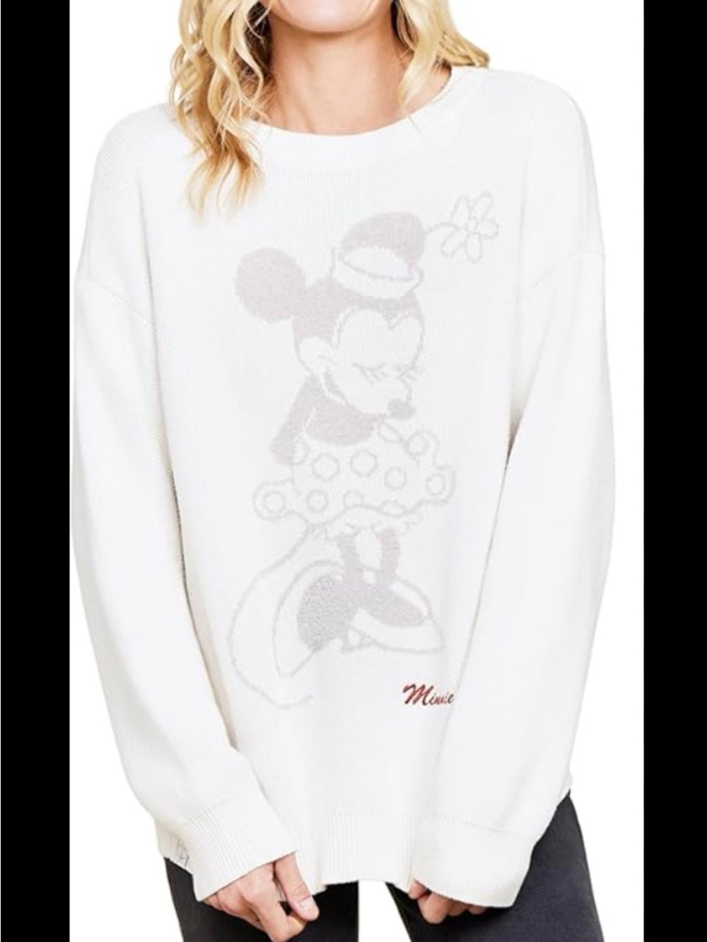 NWT Barefoot Dreams Minnie Mouse Crewneck Sweater
